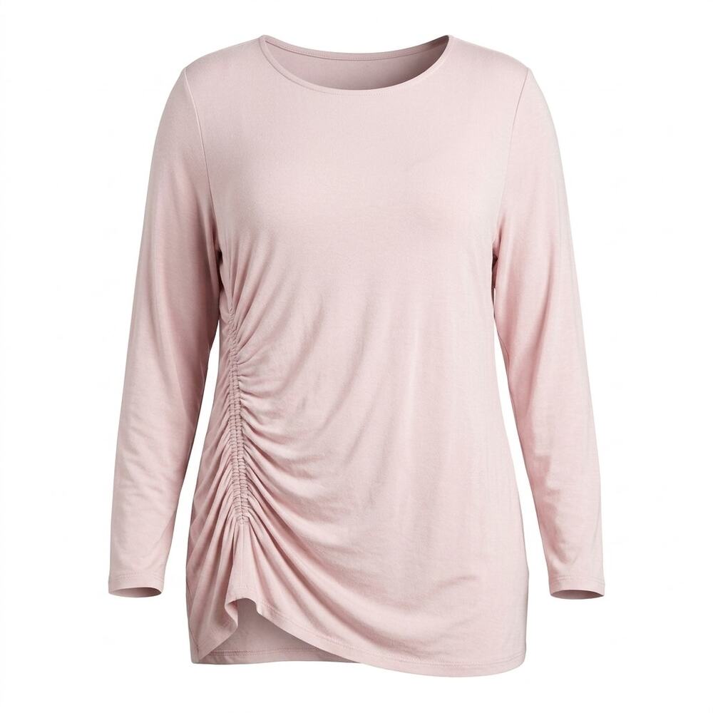 Lane Bryant Pink Ruched Crew Neck Stretch Tunic Women Size 22/24